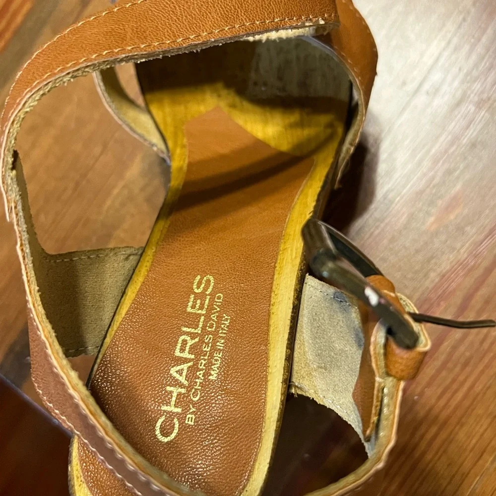 Charles by Charles‎ David Wooden Platform Sandals Made in Italy